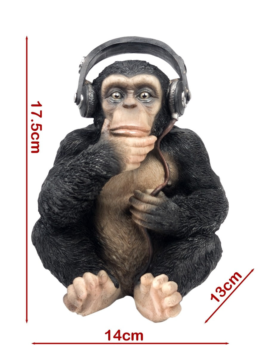 Chimp With Headphones - 17.5cm