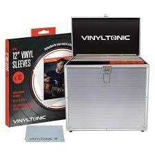 Vinyltonic - 12” Storage Case with 10 Vinyl Sleeves and Microfibre Cloth