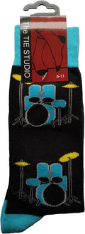 Blue Drum Kit Music Band Rock Unisex Novelty Ankle Socks Adult Size 6-11
