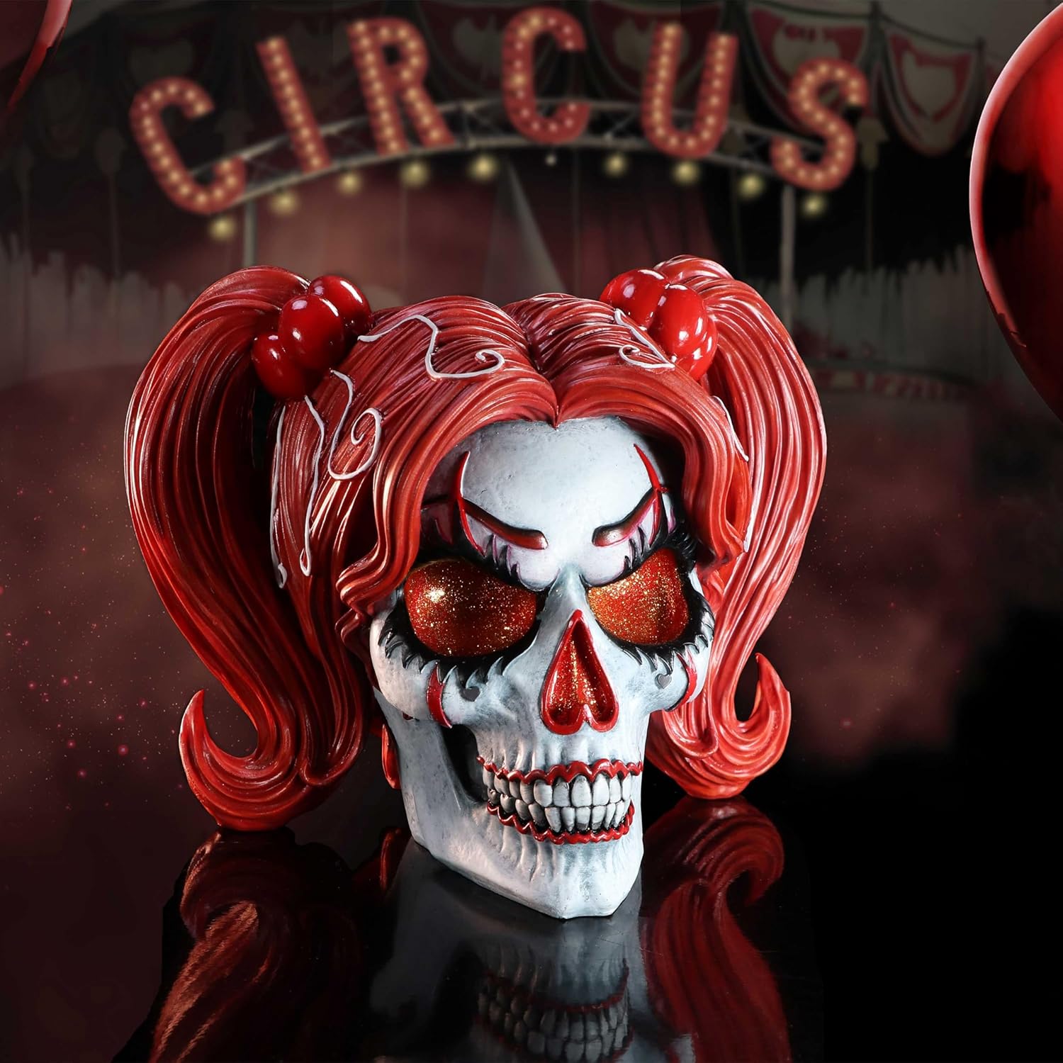 Drop Dead Gorgeous - Cackle and Chaos Clown Doll Skull 19cm