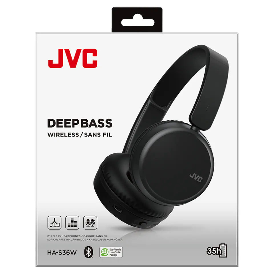JVC - Deep Bass On Ear Headphones HA-S36W