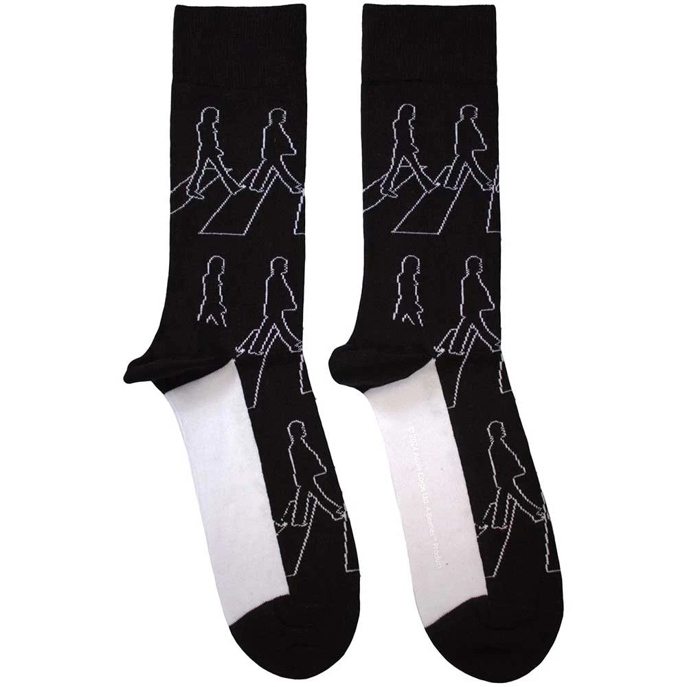 The Beatles Unisex Ankle Socks: Abbey Road Outlines (Black)