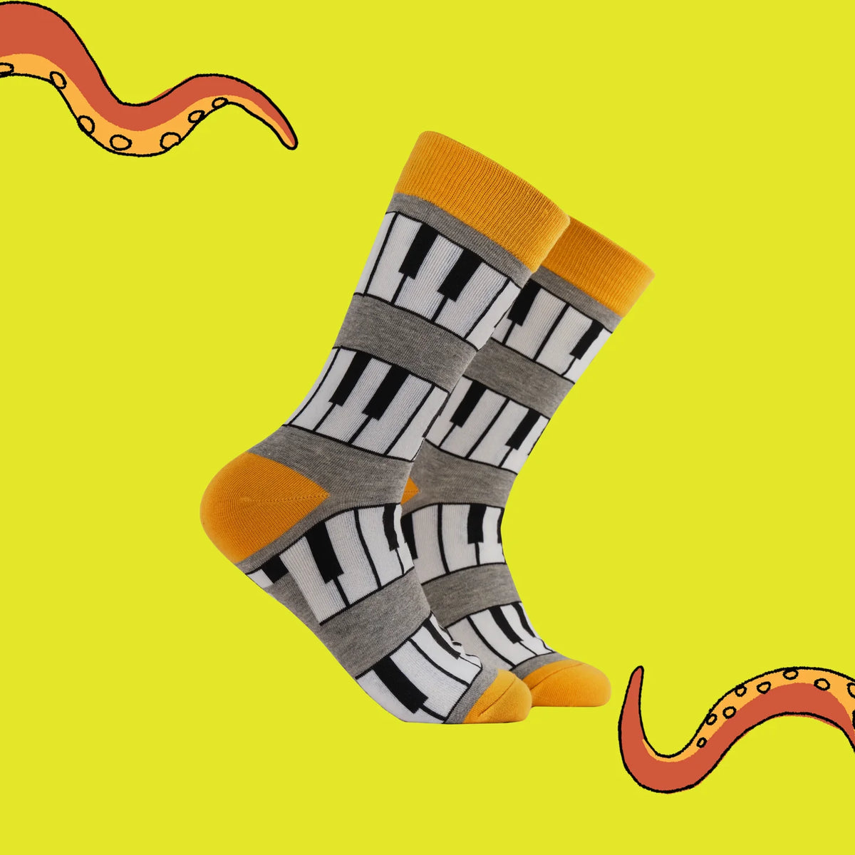 Piano Socks Yellow