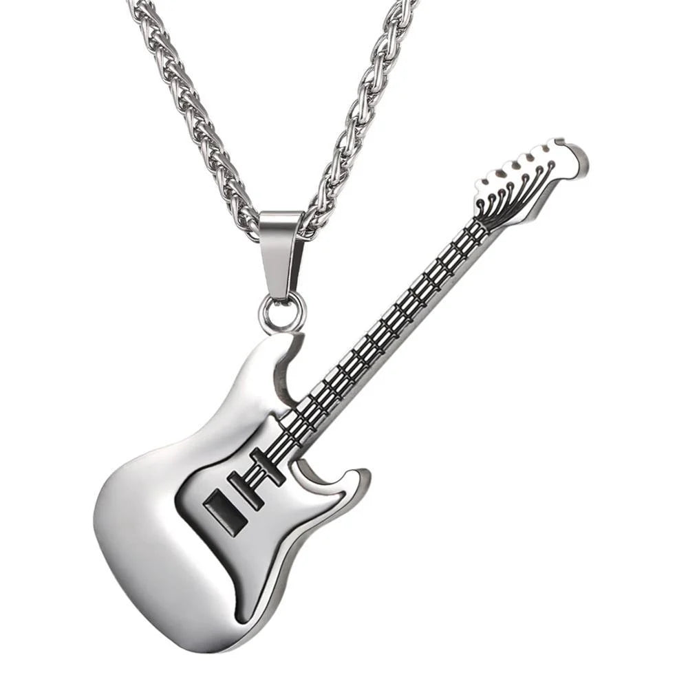 Stainless Steel Electric Guitar Pendant