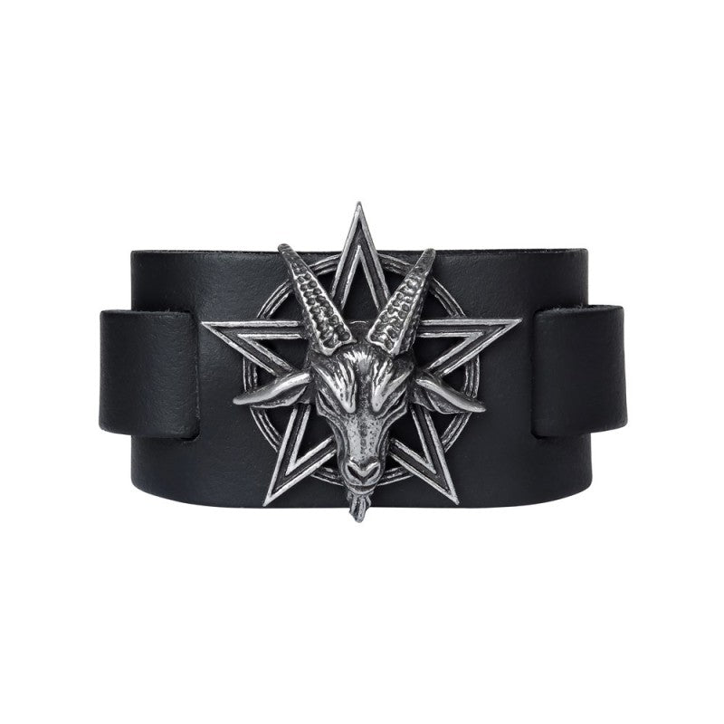 Baphomet Leather Wristband