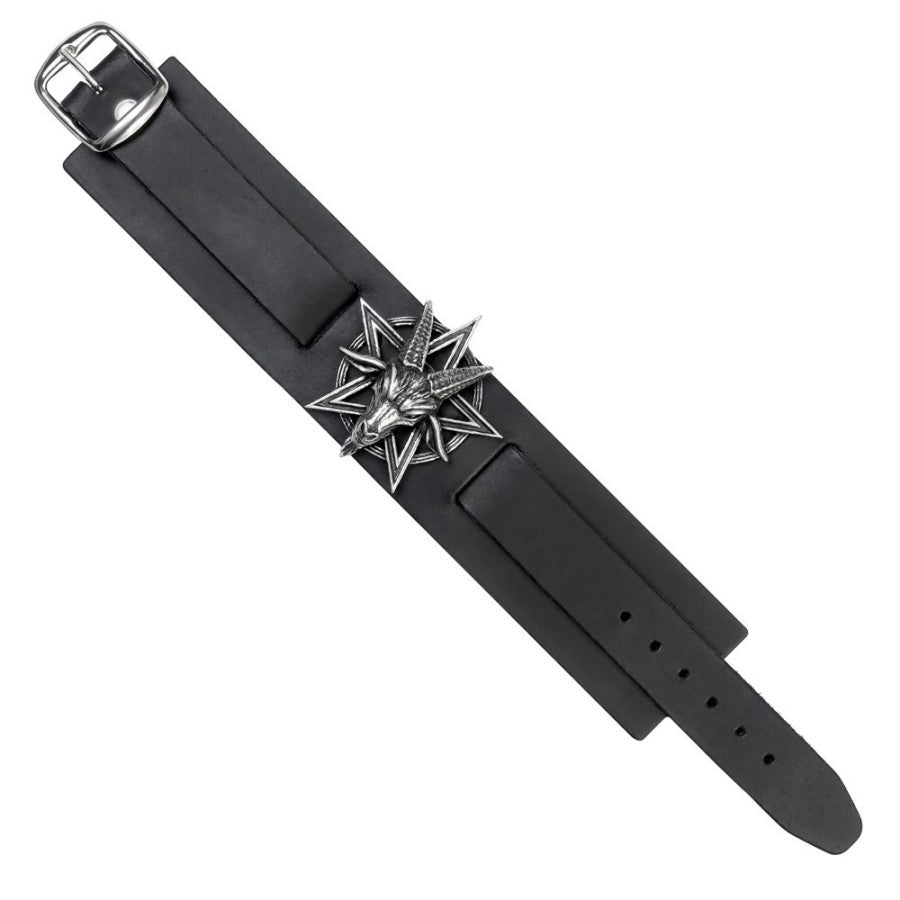 Baphomet Leather Wristband