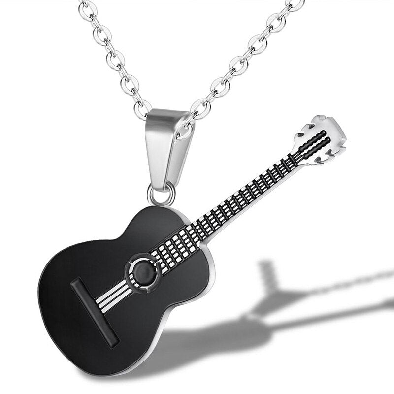 Black Acoustic Guitar Pendant
