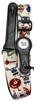 TGI Guitar Strap Aliens White